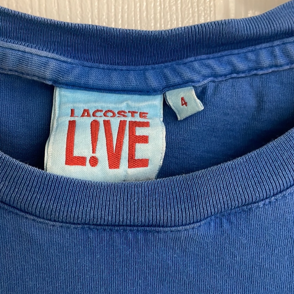 Lacoste Live T-shirt Mens Ombré Blue White Size 4 - Picture 3 of 8